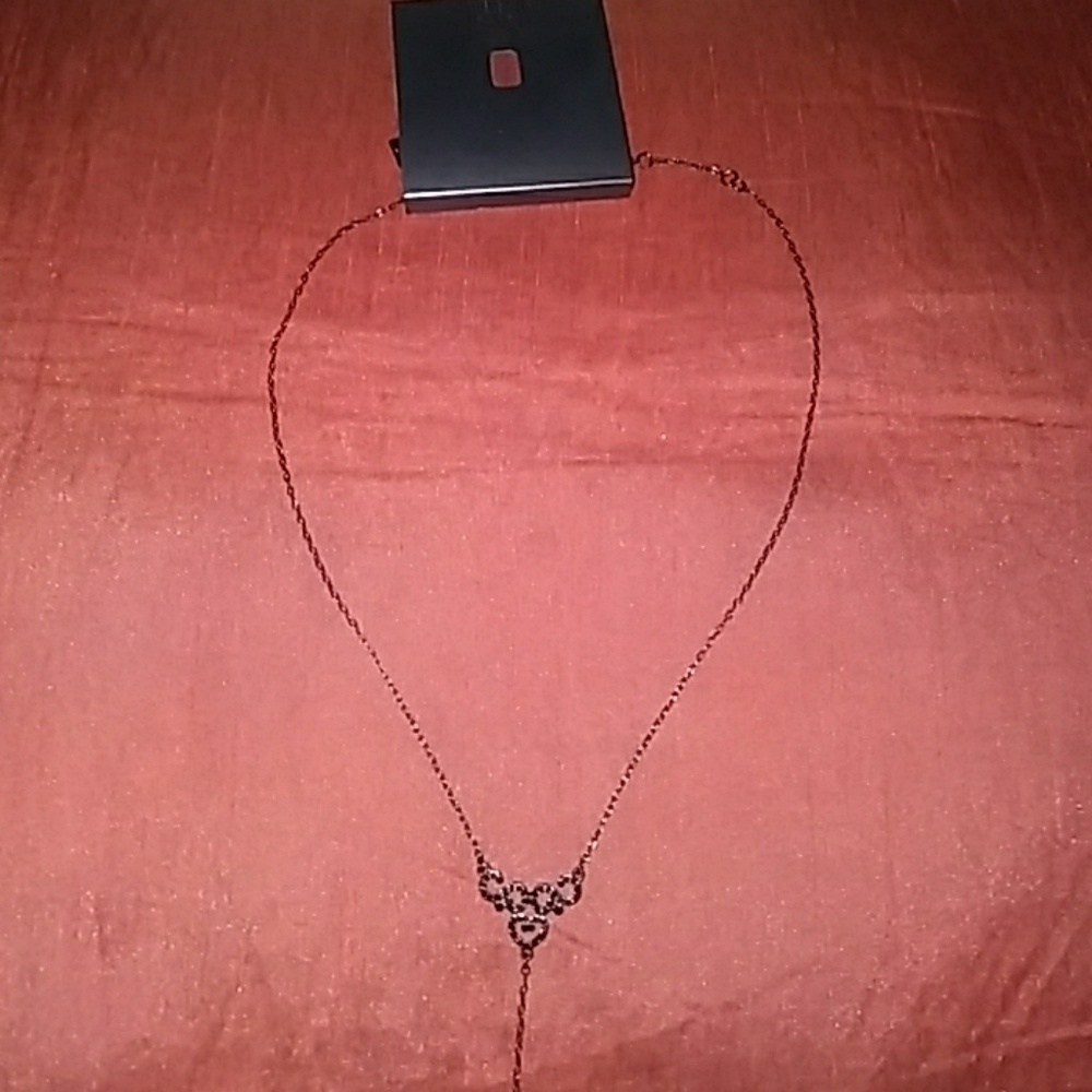 BNWT I.N.C. Black-Tone Jet Pavé Lariat Necklace - Picture 3 of 5